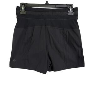 Lululemon Softstreme High Rise Shorts Black Size 4 Relaxed Fit Drawstring Pocket